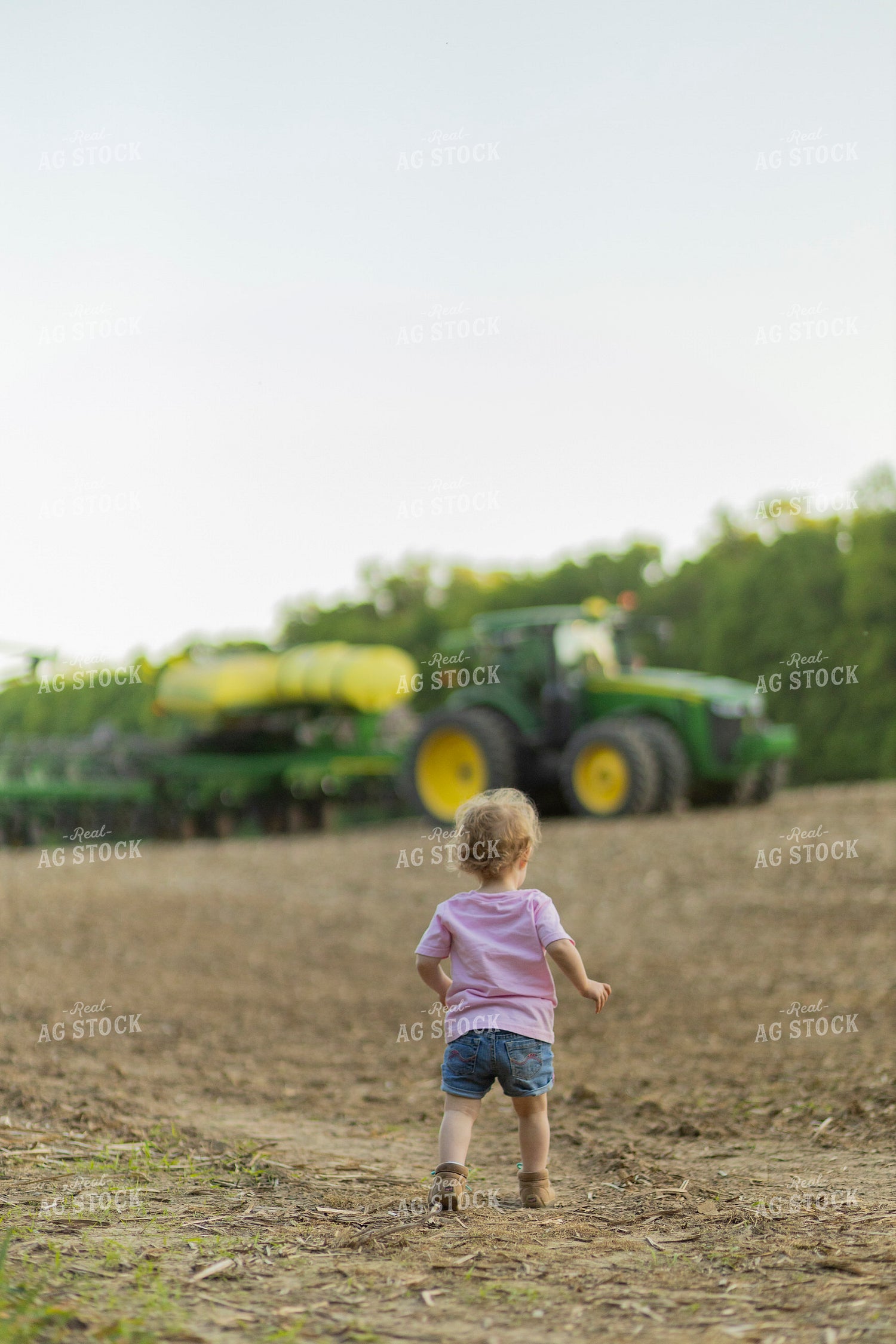 Farm Kid Walking to Planter 93255