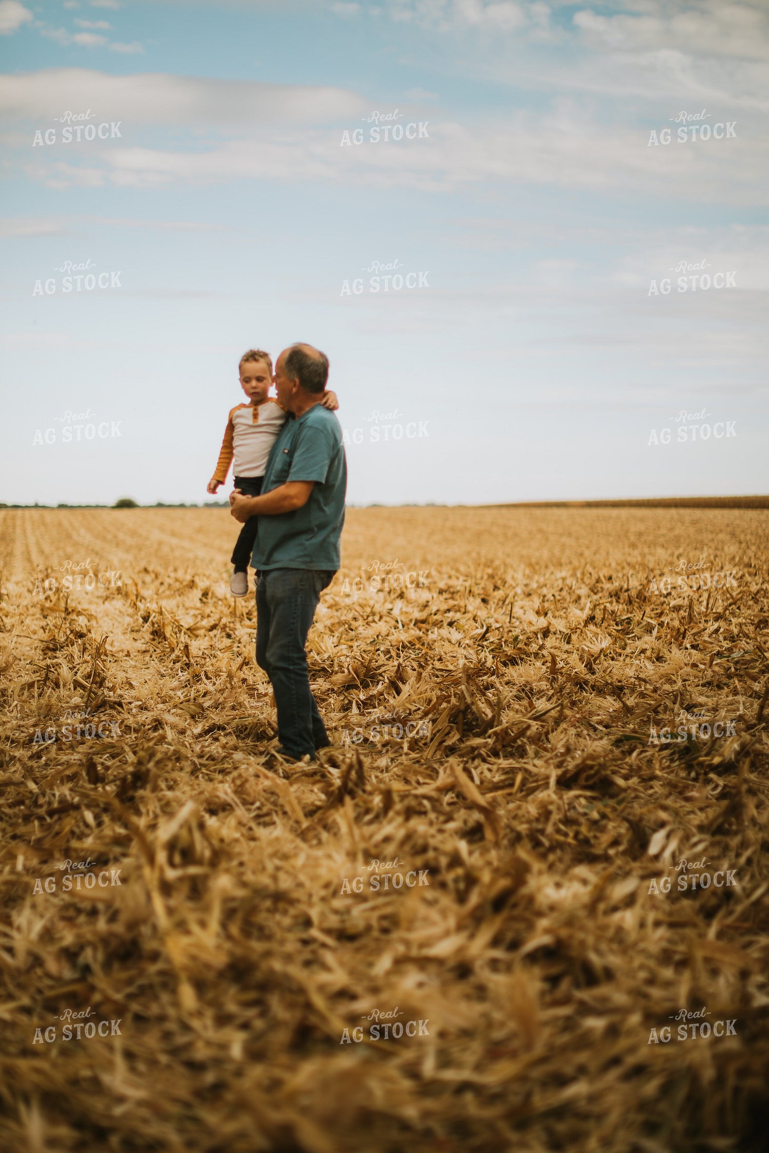 Farmer and Farm Kid in Field 6608