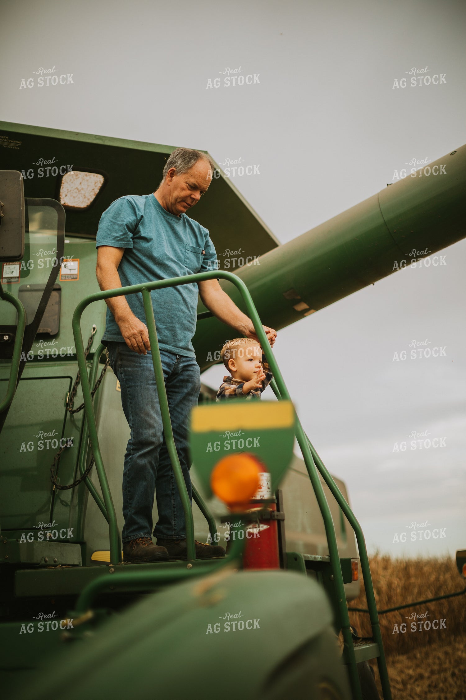 Farm Family Exiting Combine 6651