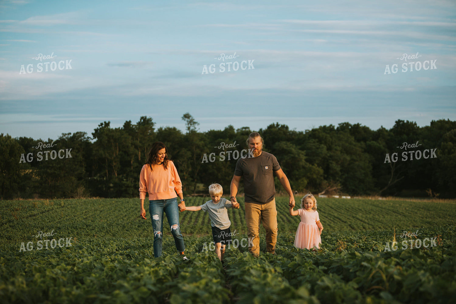 Farm Family in Soybean Field 6018