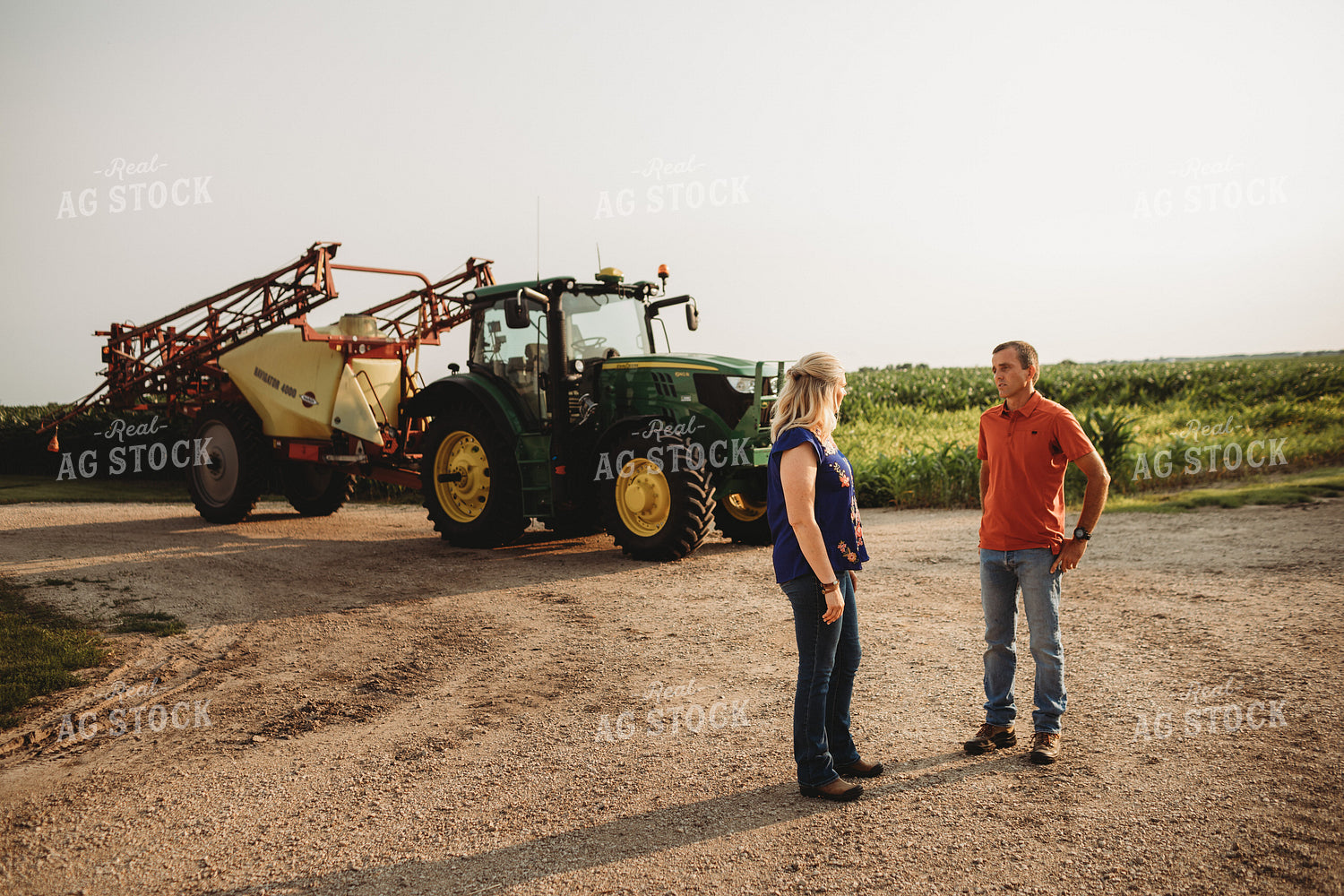 Farmer Talking to his Wife on Farm 4526