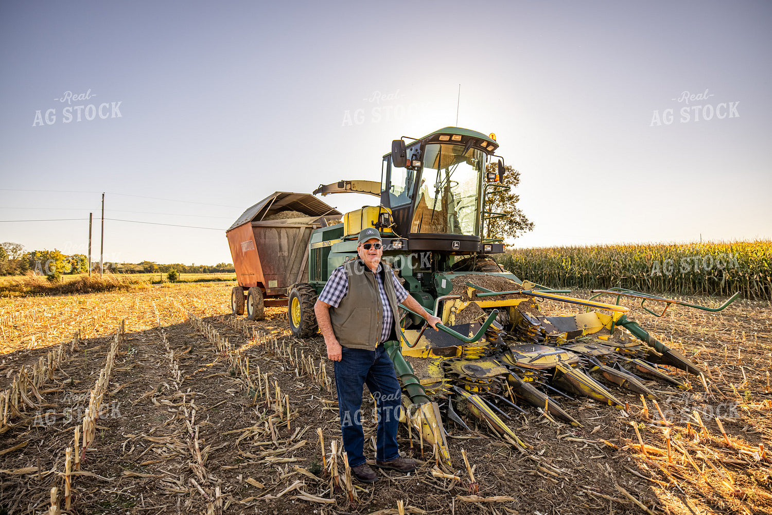 Farmer with Silage Harvestor 270128
