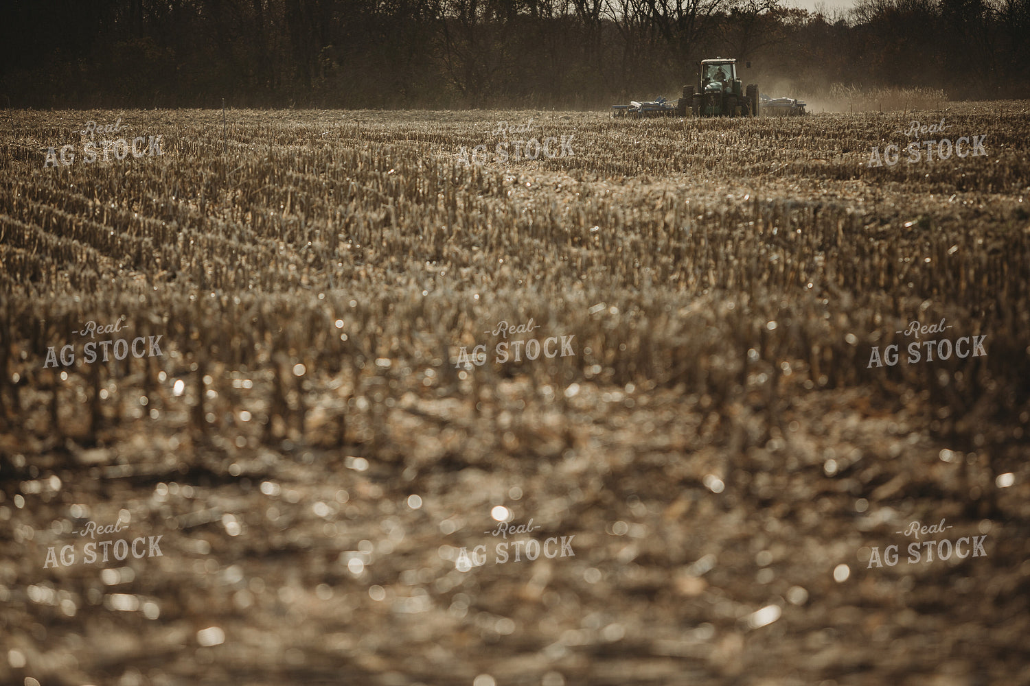 Tractor Disking Corn Field 3610