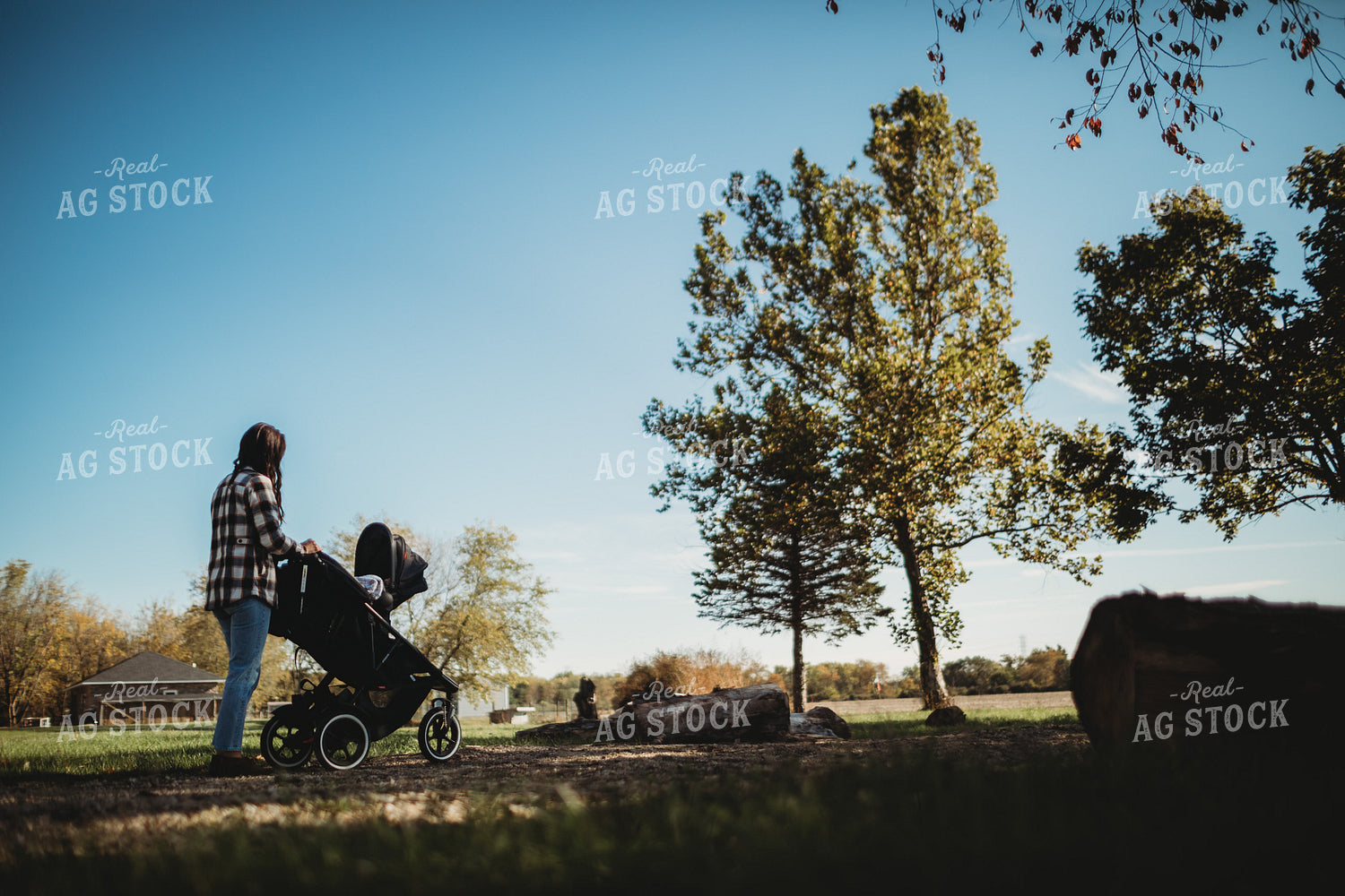 Farm Mom with Stroller Outside 5009