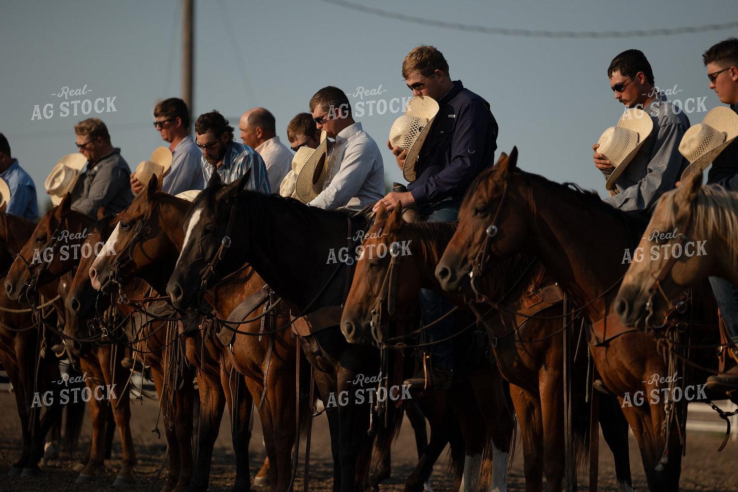 Ranchers Observing National Anthem 219052