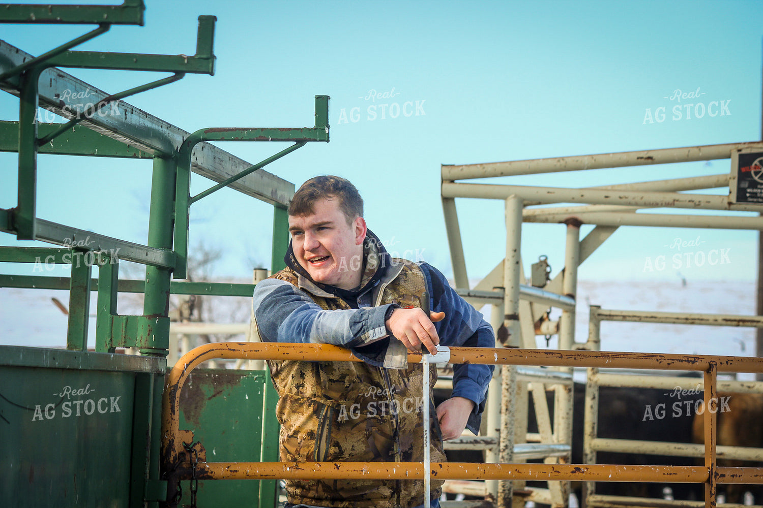 Farmer Leaning on Fence 155093