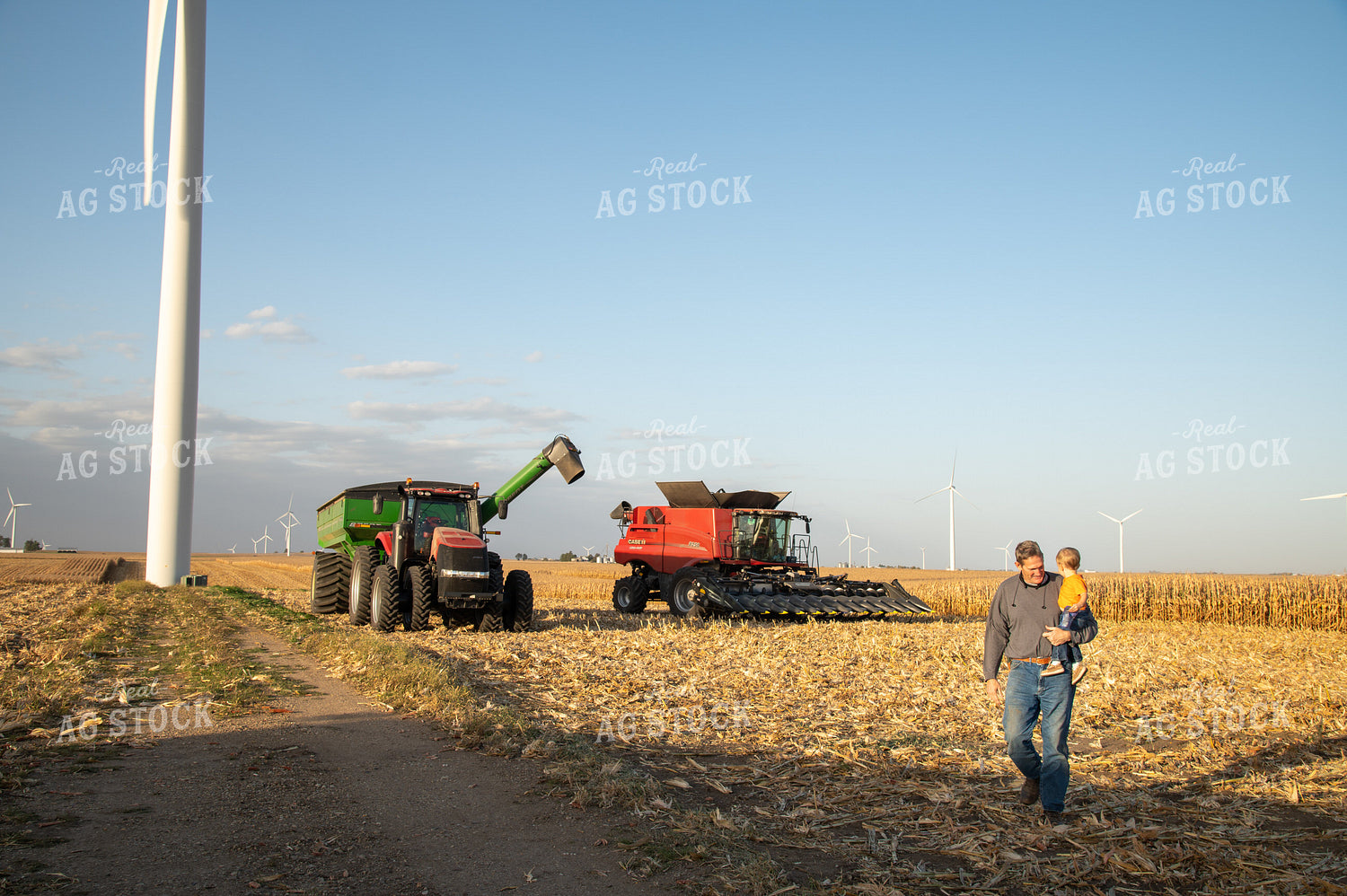 Grandson and Grandfather Farmer in Field 25818