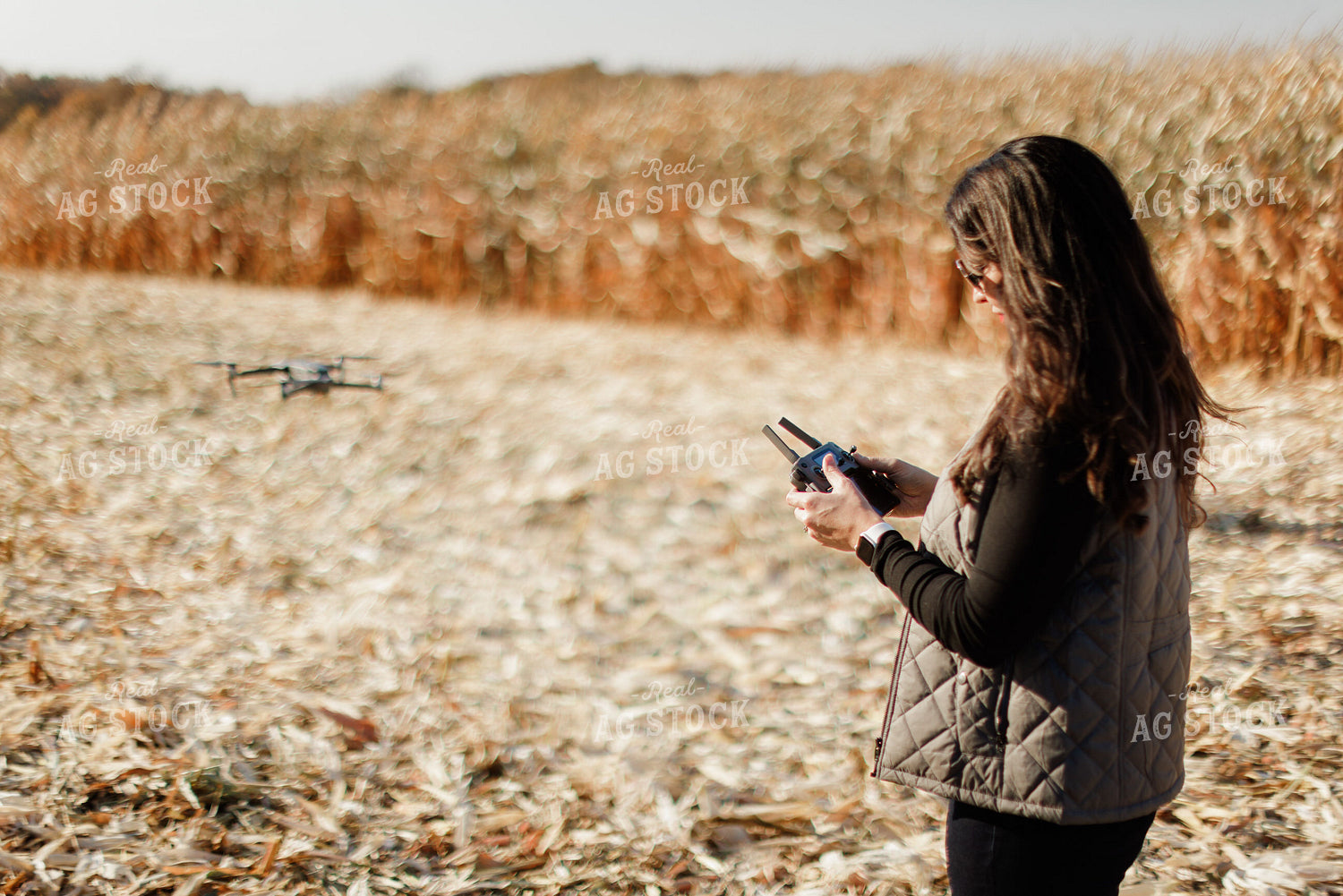 Female Appraiser Flying Drone 9438