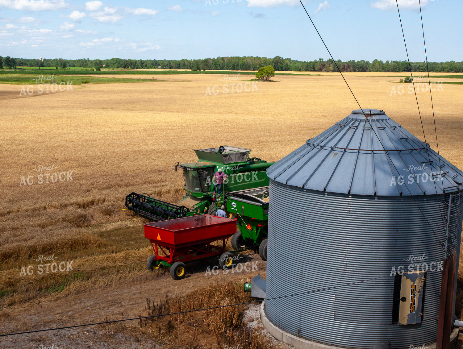 Farmers Talking by Equipment During Wheat Harvest 132069
