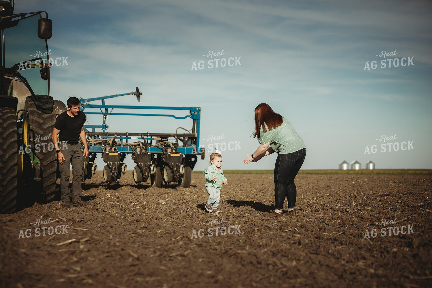 Farm Family in Newly Planted Field 4198