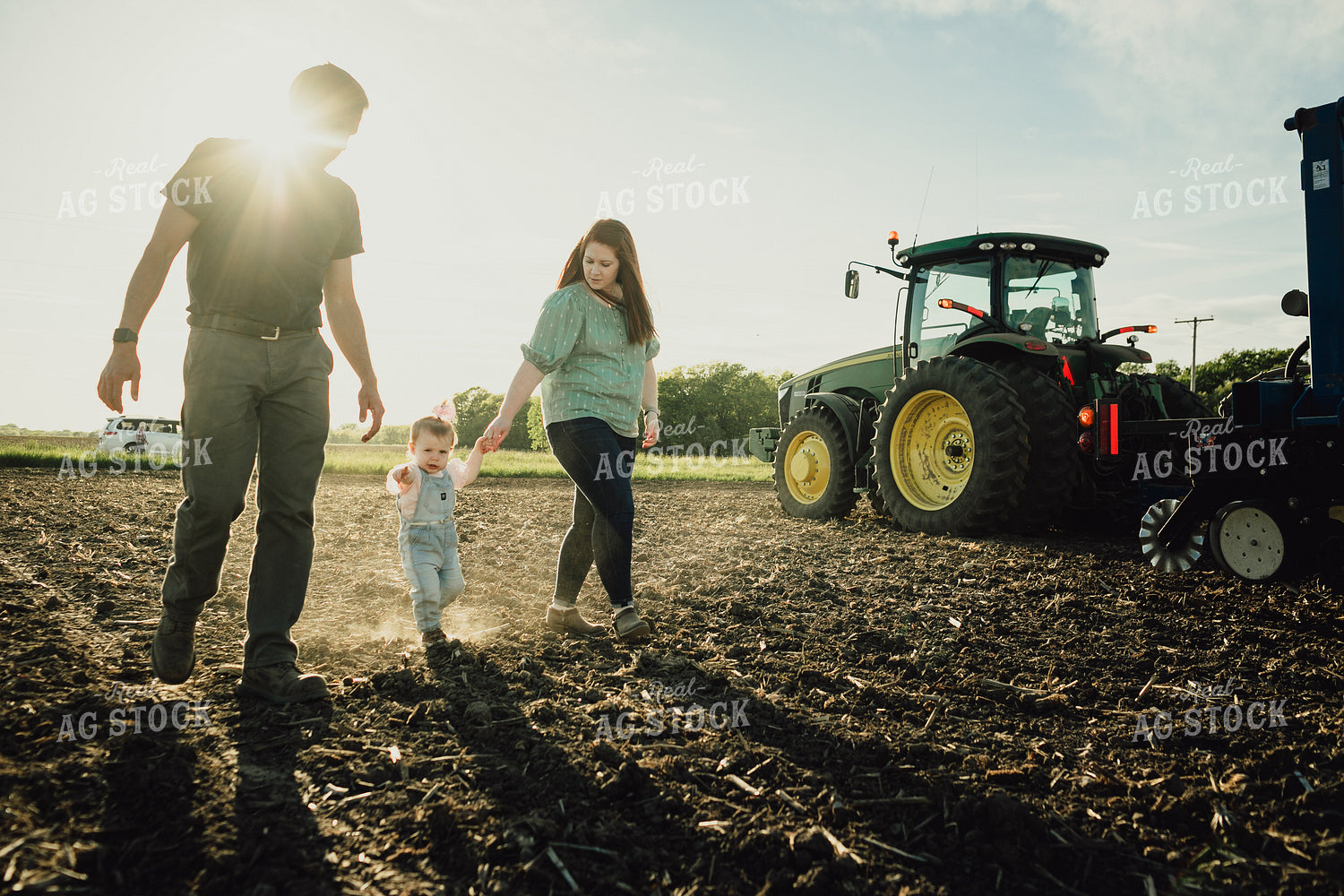Farm Family in Field with Planter 4239
