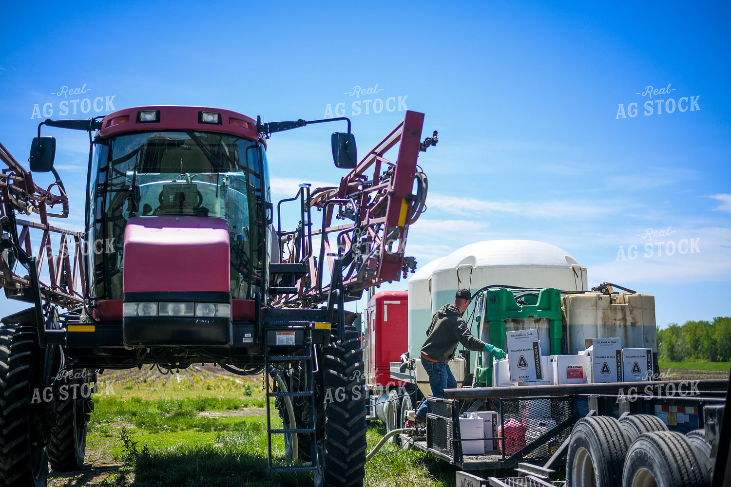 Farmer Mixing Chemicals for Self Propelled Sprayer 191071