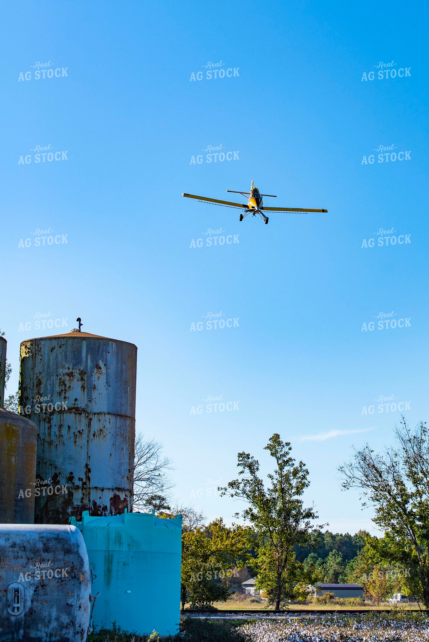 Crop Duster Spraying Cotton Field 136246