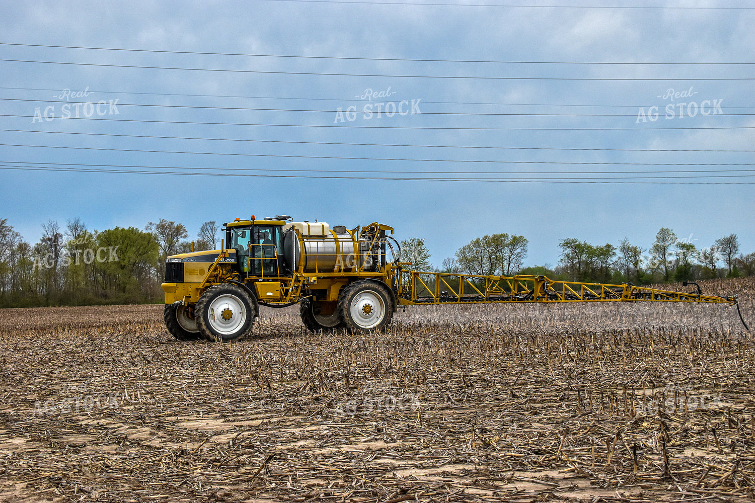 Spraying Harvested Corn Field 84018