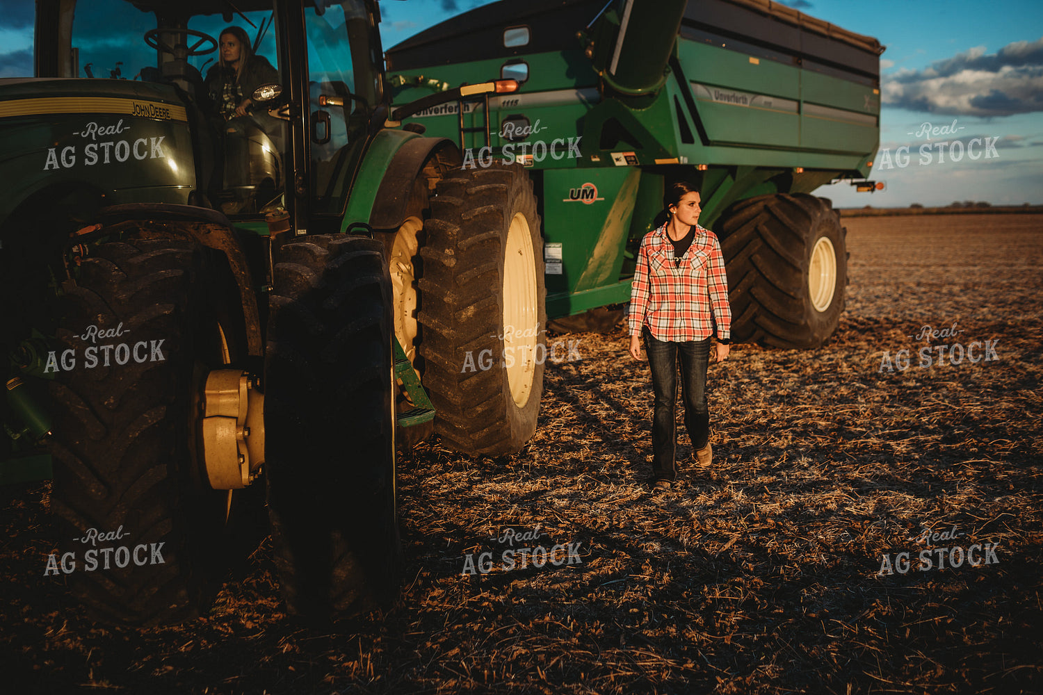 Female Farmer in Grain Cart 3450