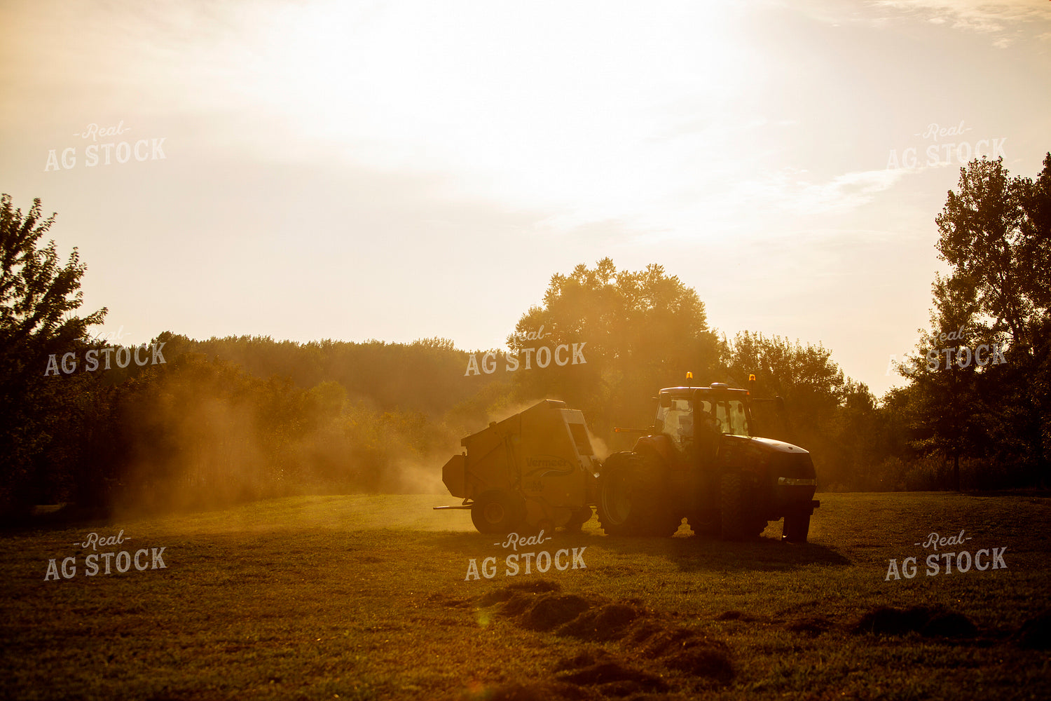 Tractor Baling Hay 5499