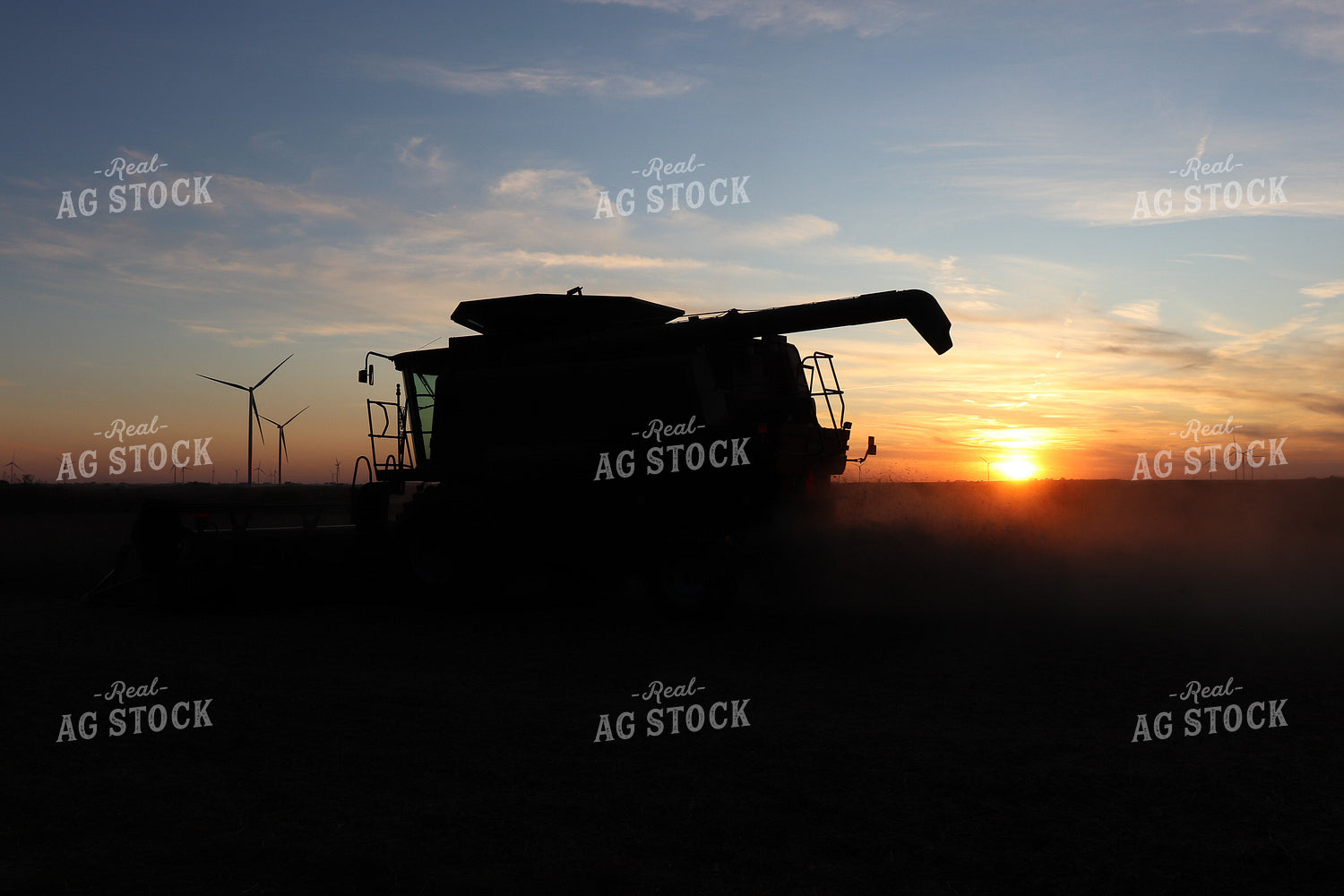Combine and Windmill Silhouette 67016
