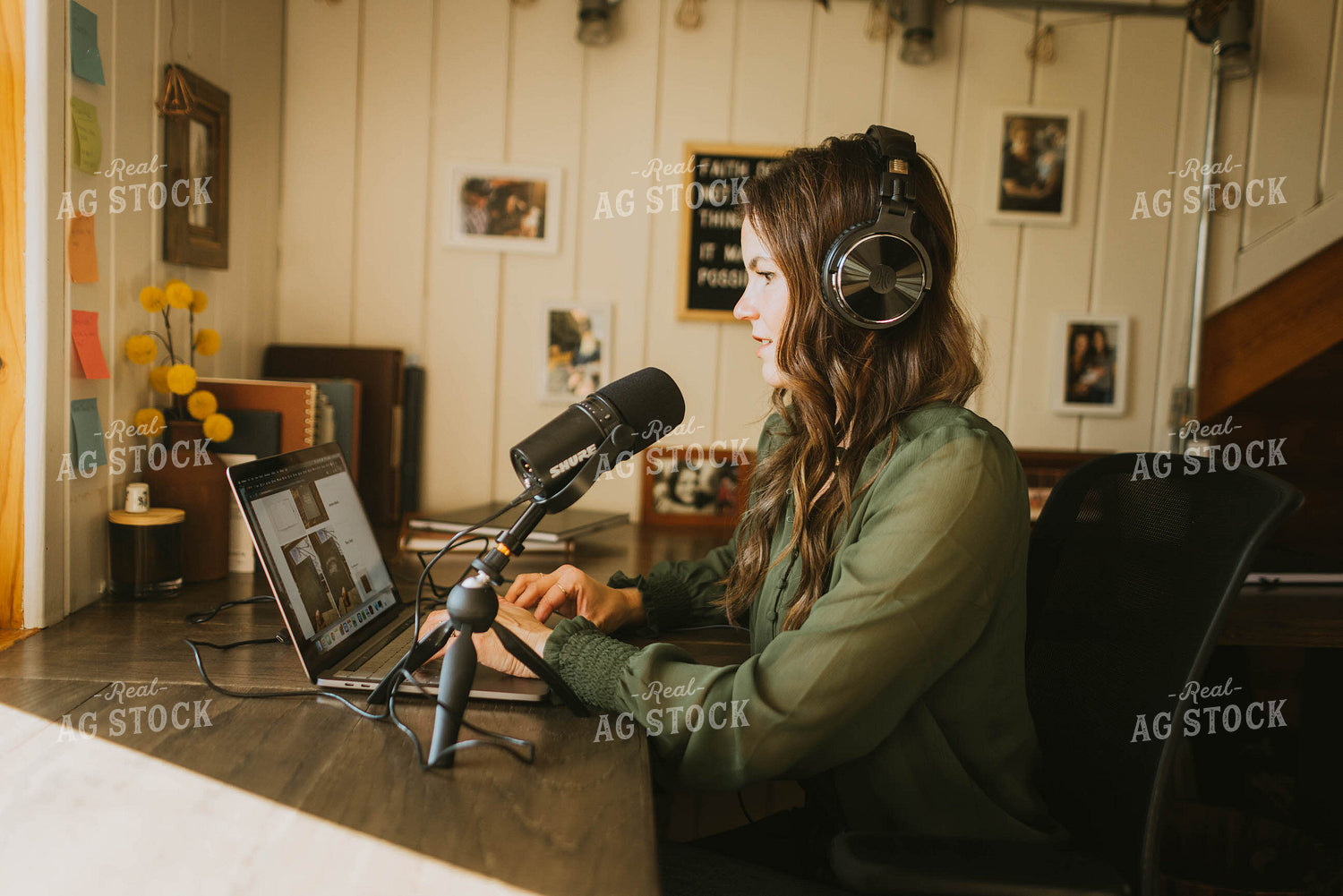 Rural Woman Recording Podcast 8483