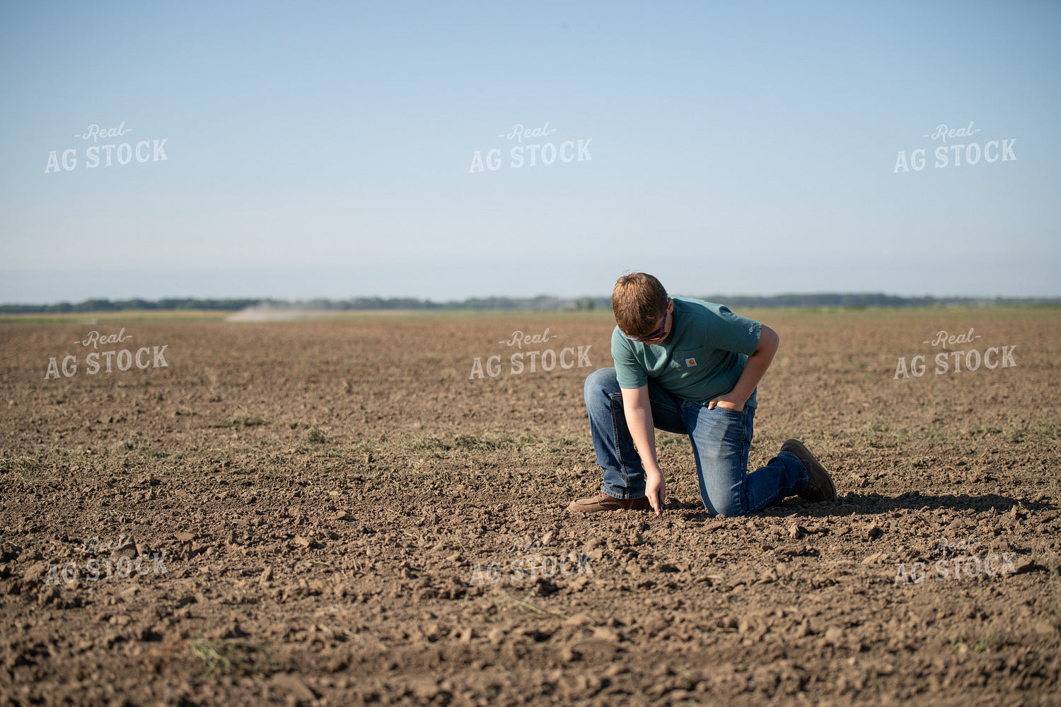 Farm Kid Checking Seed Depth 86037
