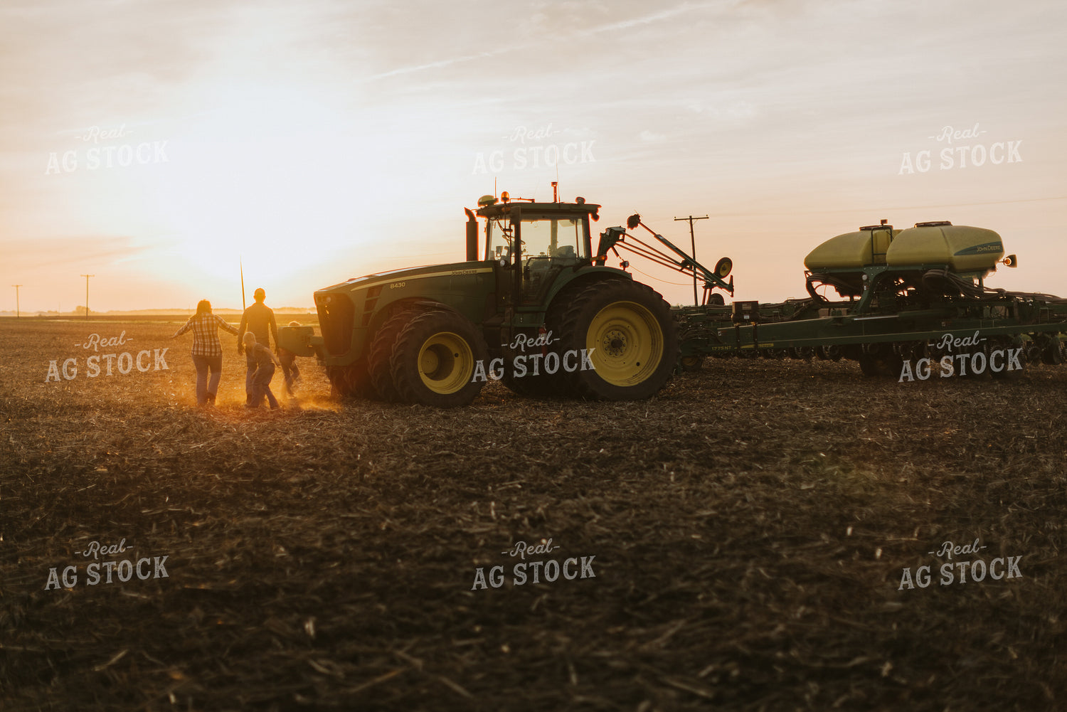 Farm Family in Field by Planter 8233