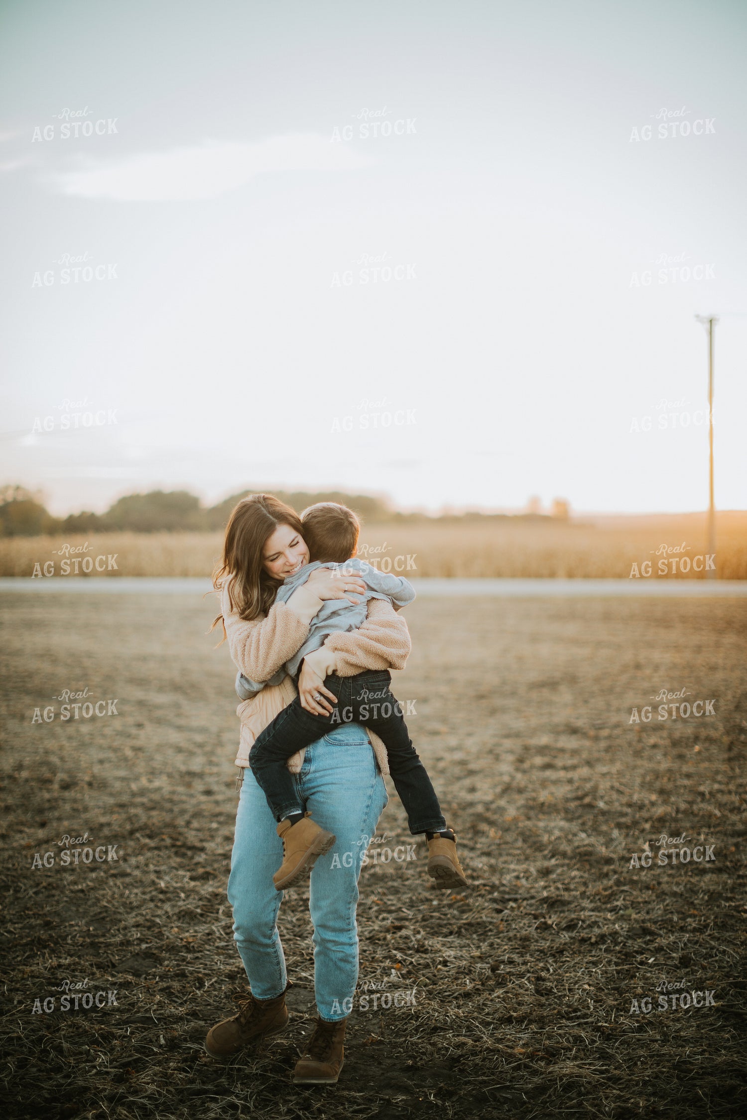 Farm Mom Hugging Son 6750