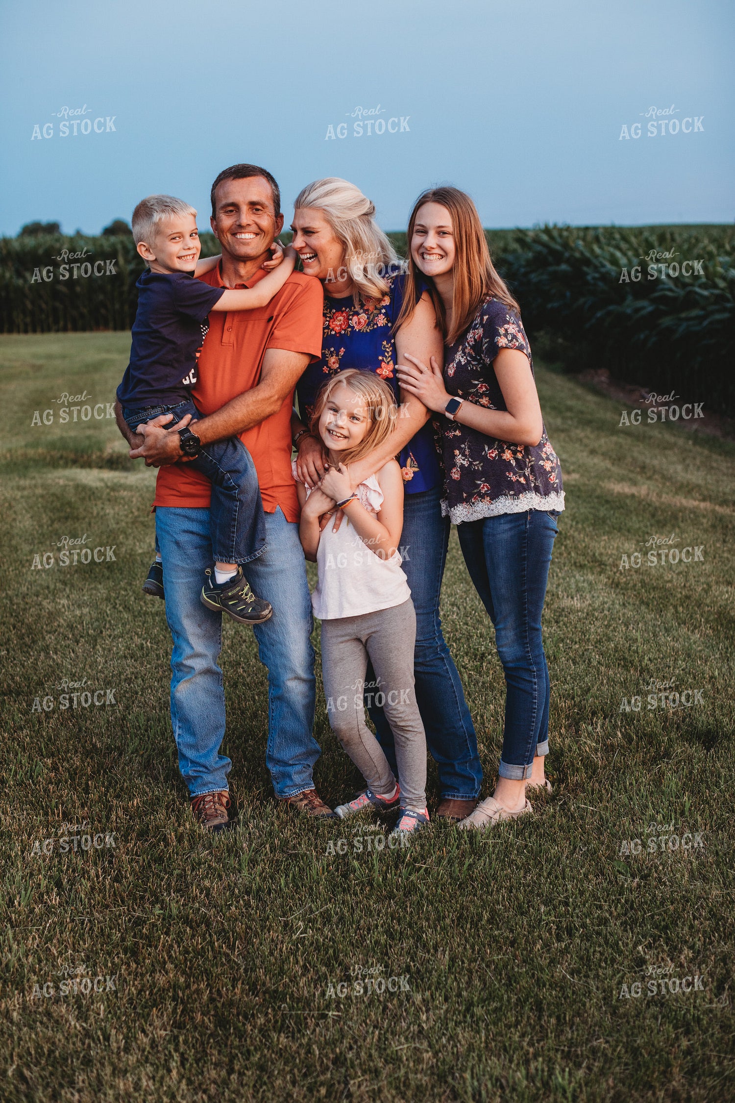 Farm Family Next to Corn Field 4631