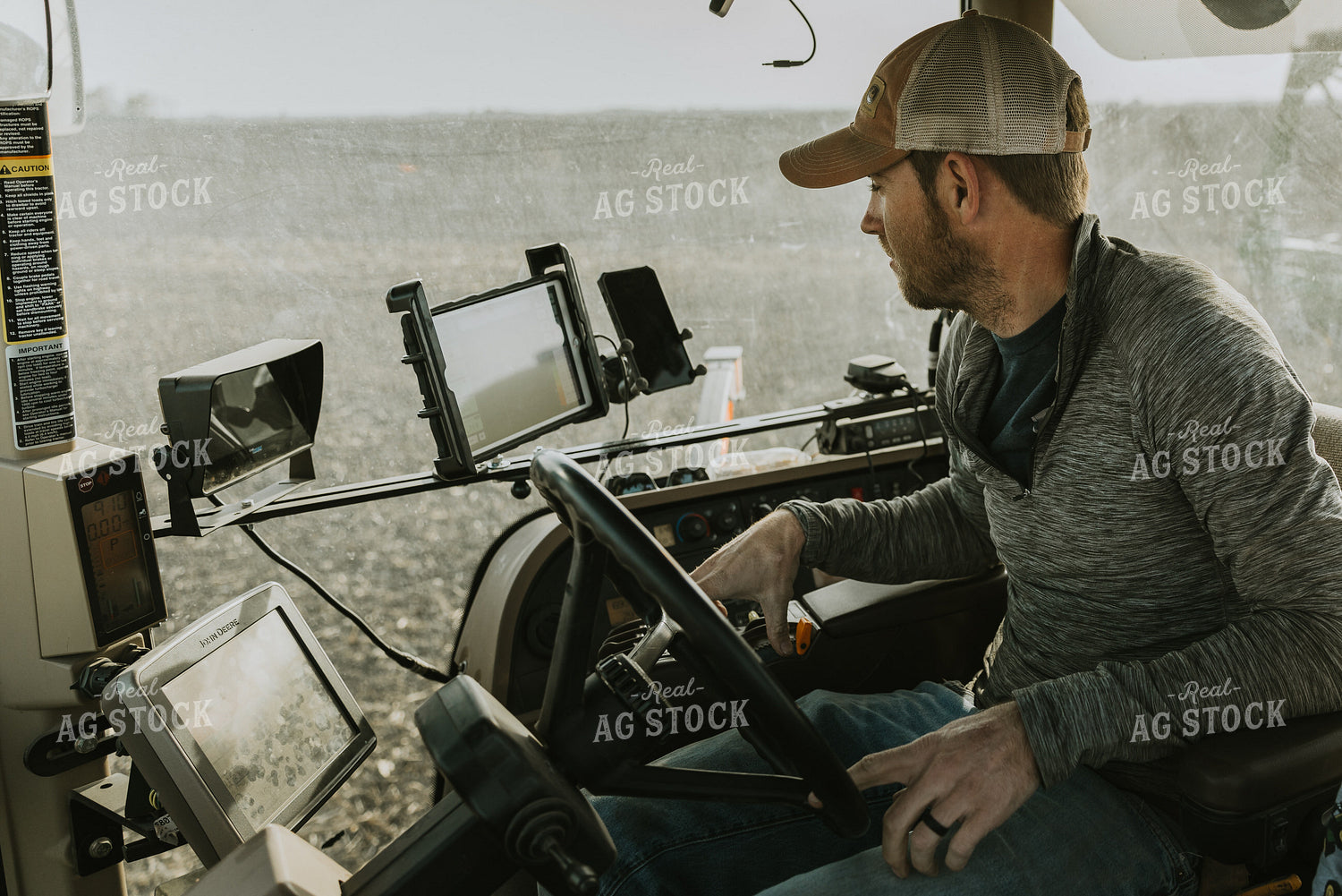 Farmer in Tractor Cab 8184