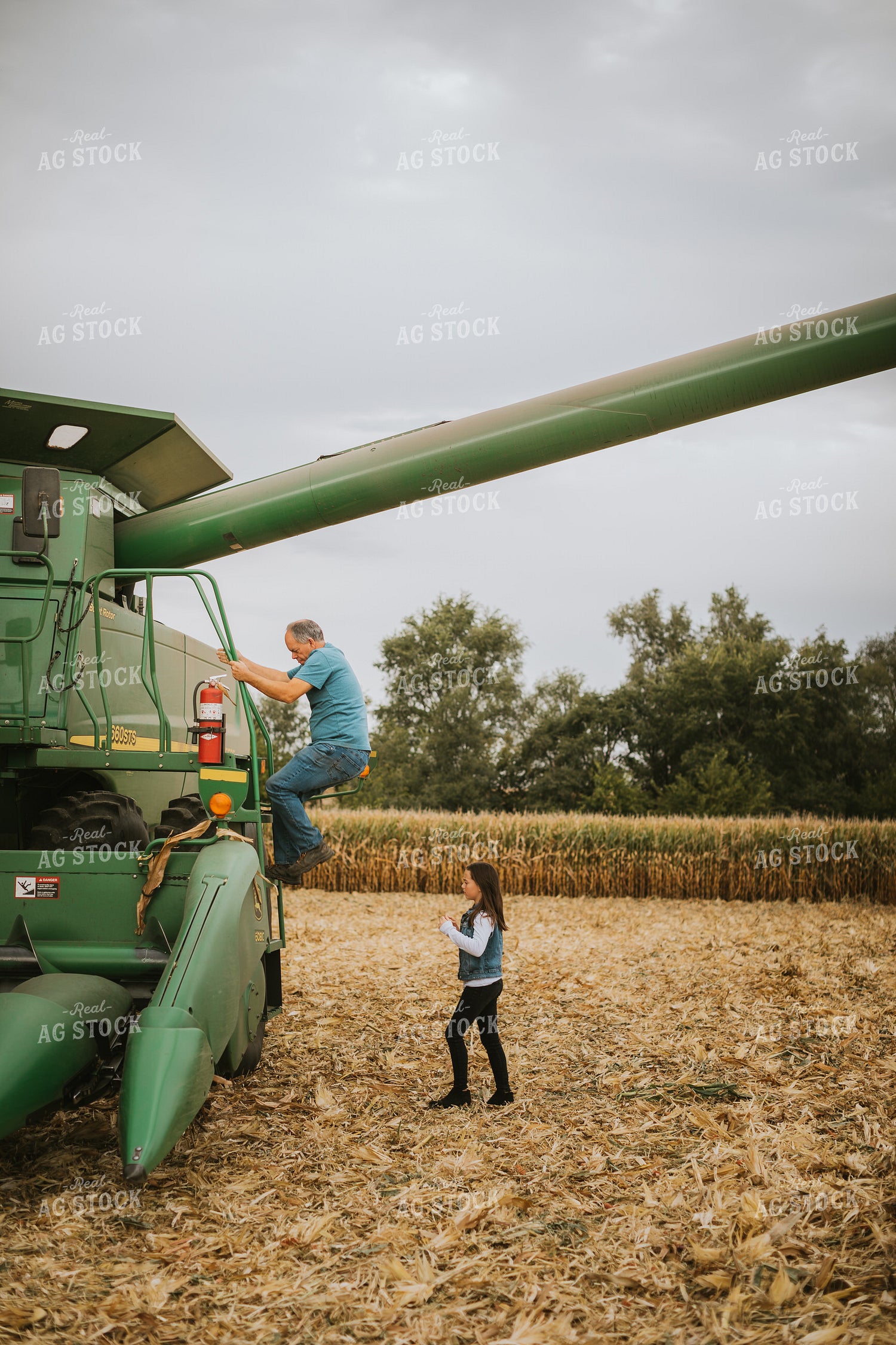 Farmer Exiting Combine 6624