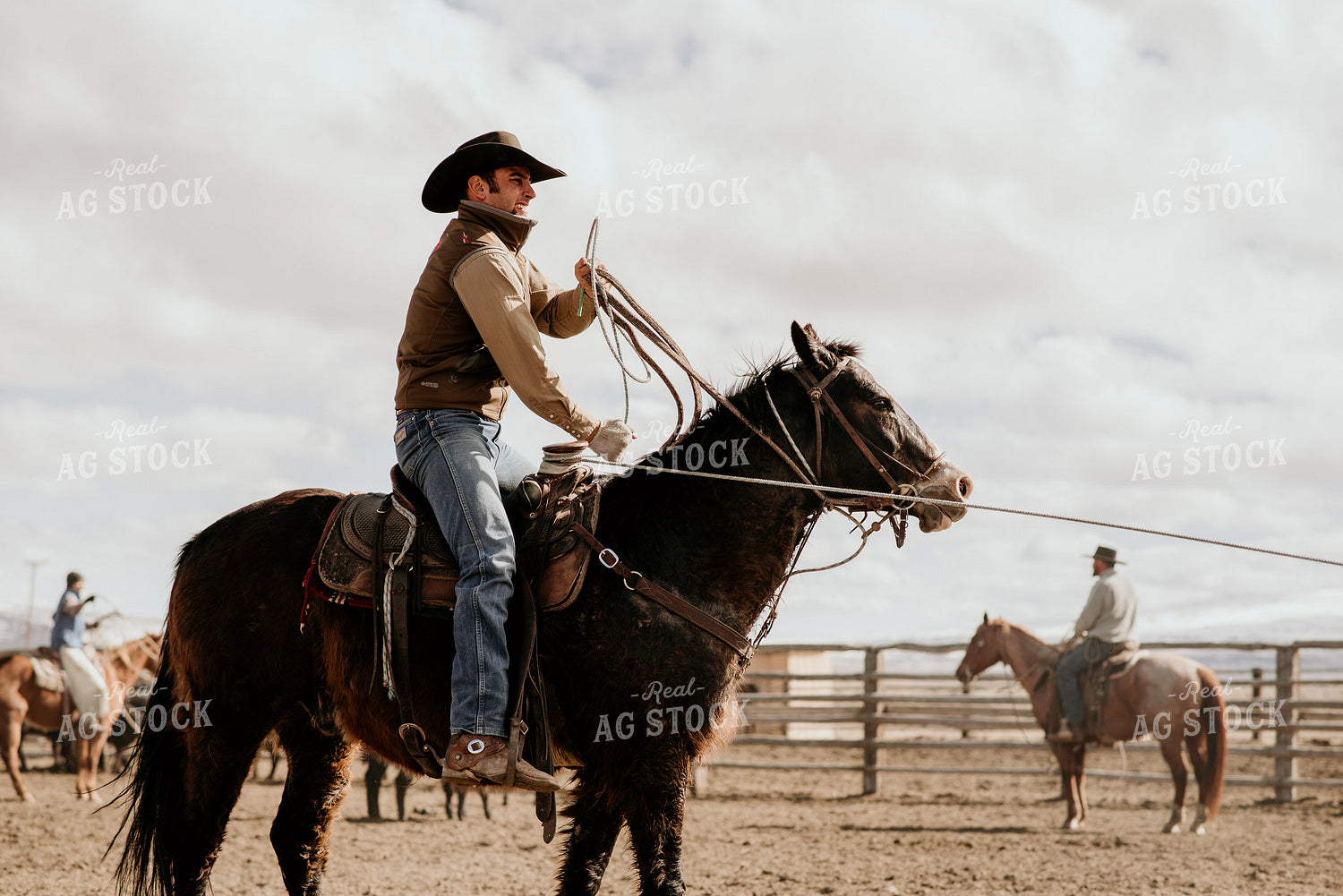 Rancher Roping on Horseback 54009