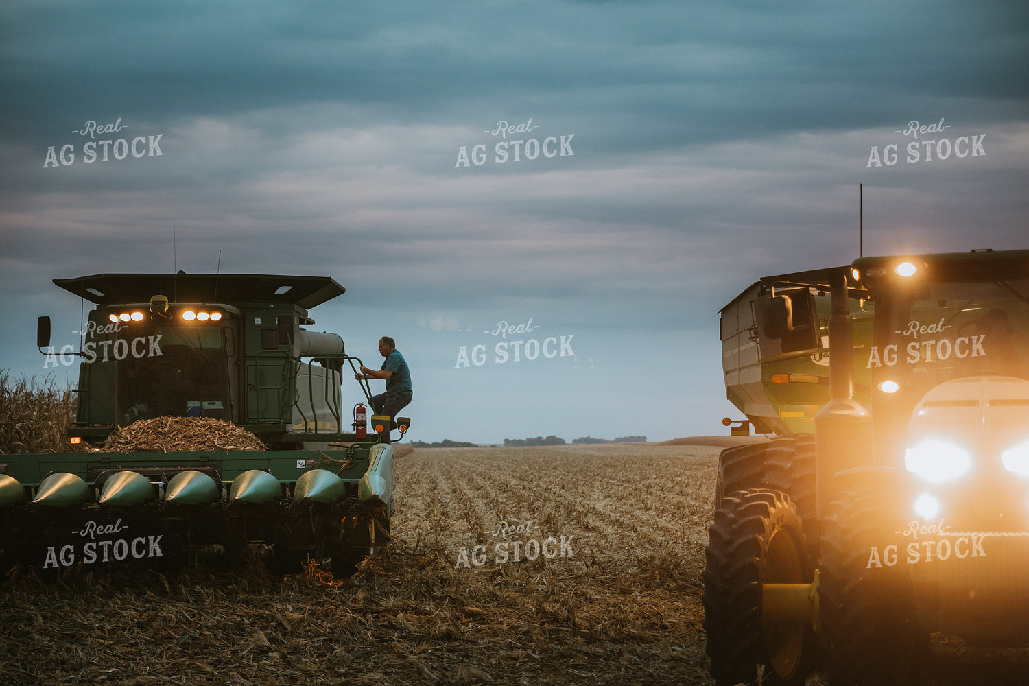 Farmer Getting in Combine 6719