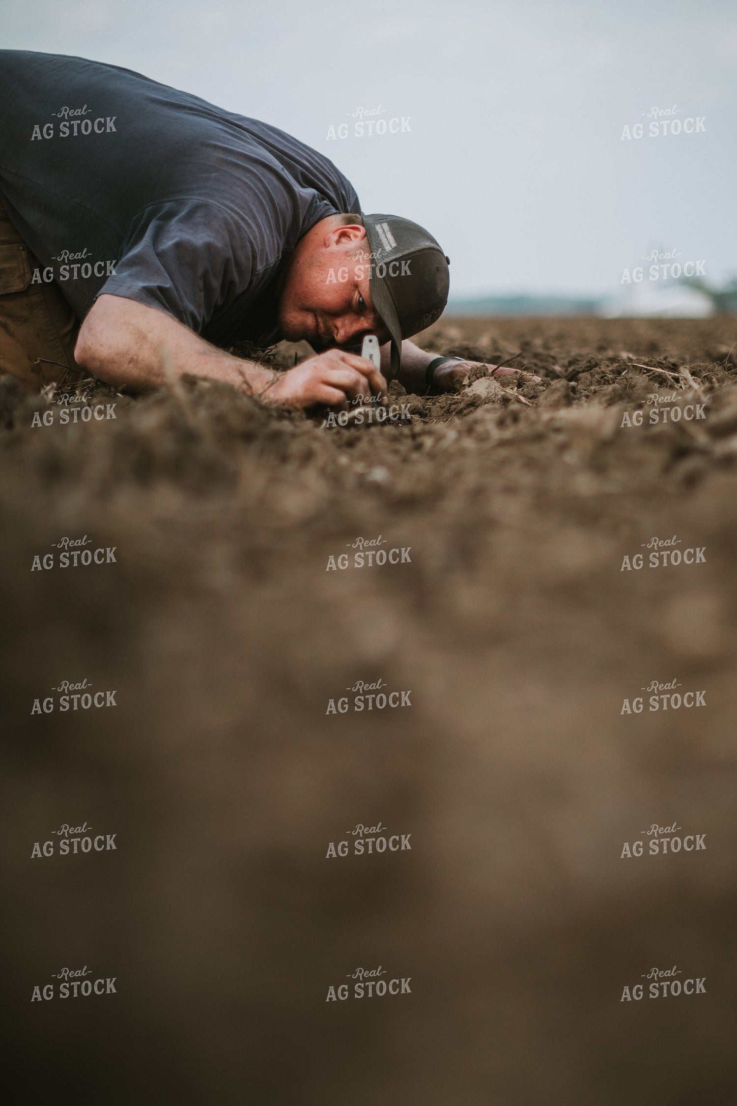 Farmer Checking Seed Depth 5662