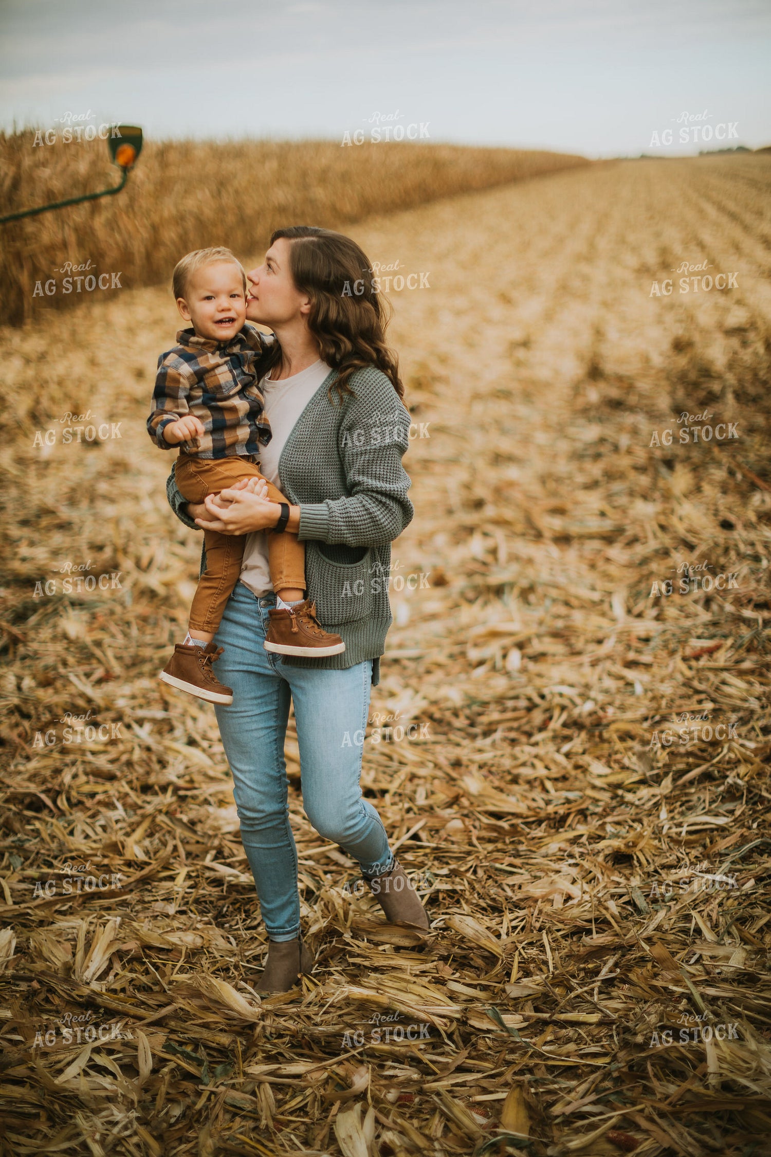 Farmer and Farm Kid in Field 6656