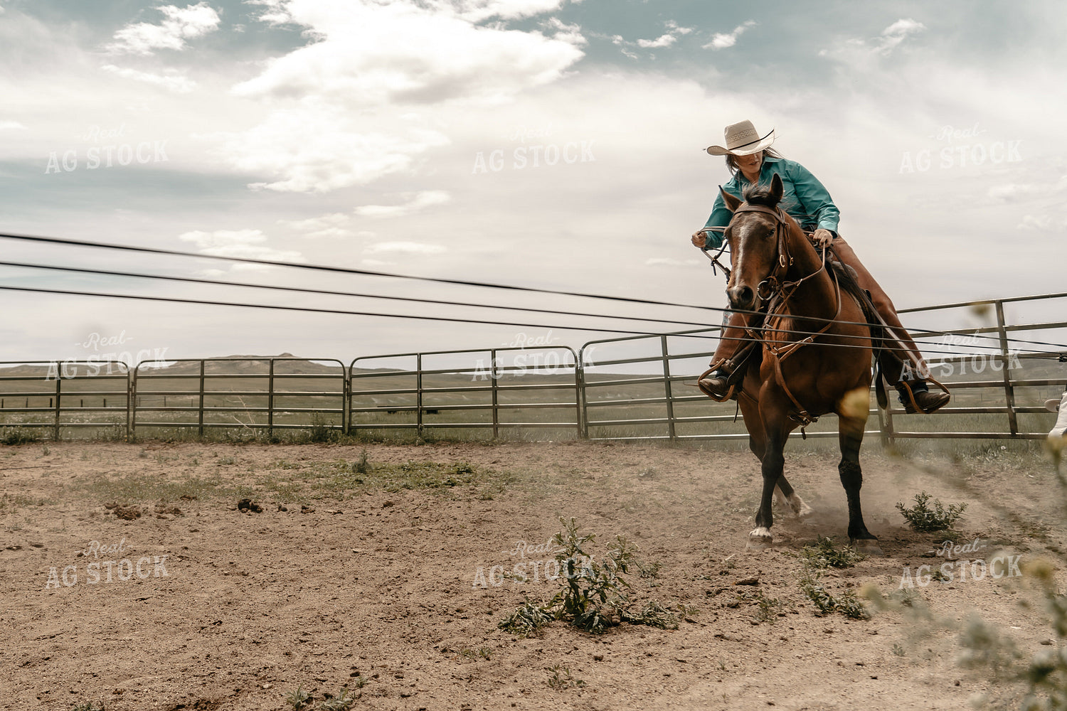Female Rancher on Horse 58206
