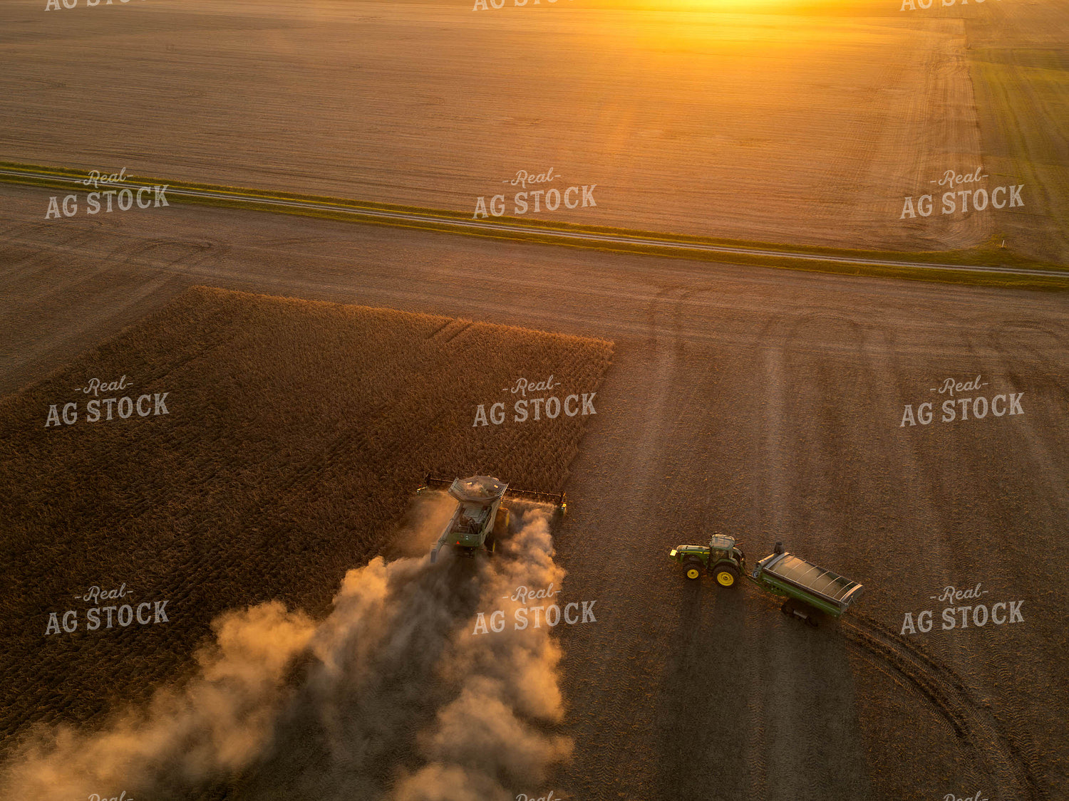 Aerial of Soybean Harvest 115618