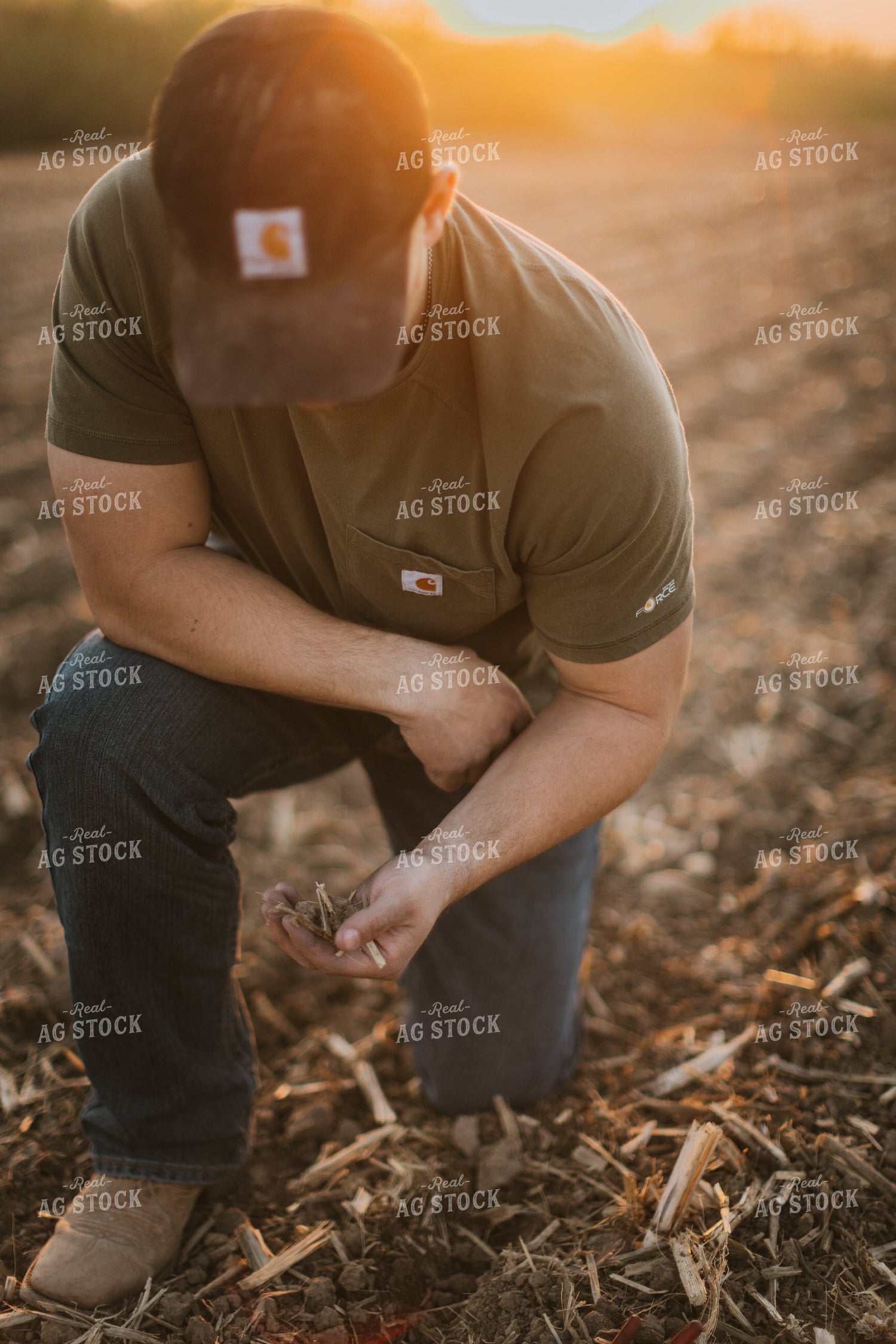 Farmer Checks Soil 7718