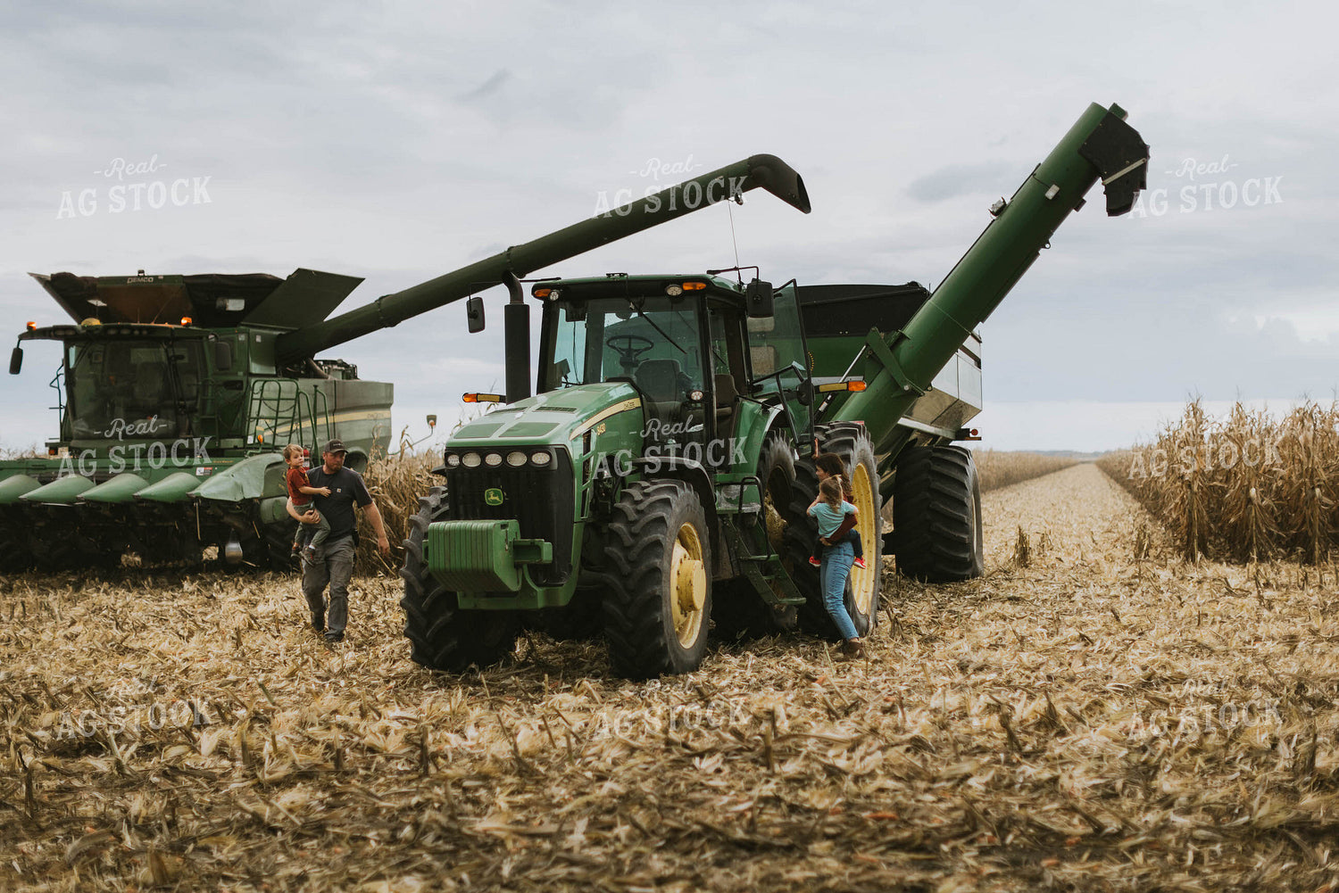 Farmers Climbing out of Harvest Equipment 8587