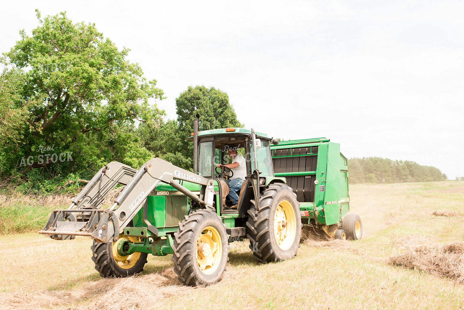 Tractor and Hay Baler 74073