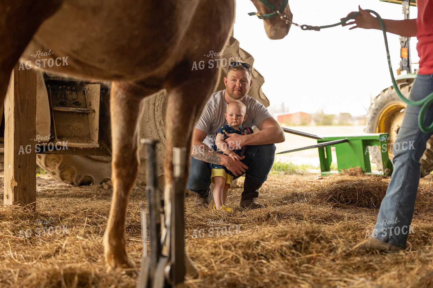 Rancher and Daughter with Horse 52432
