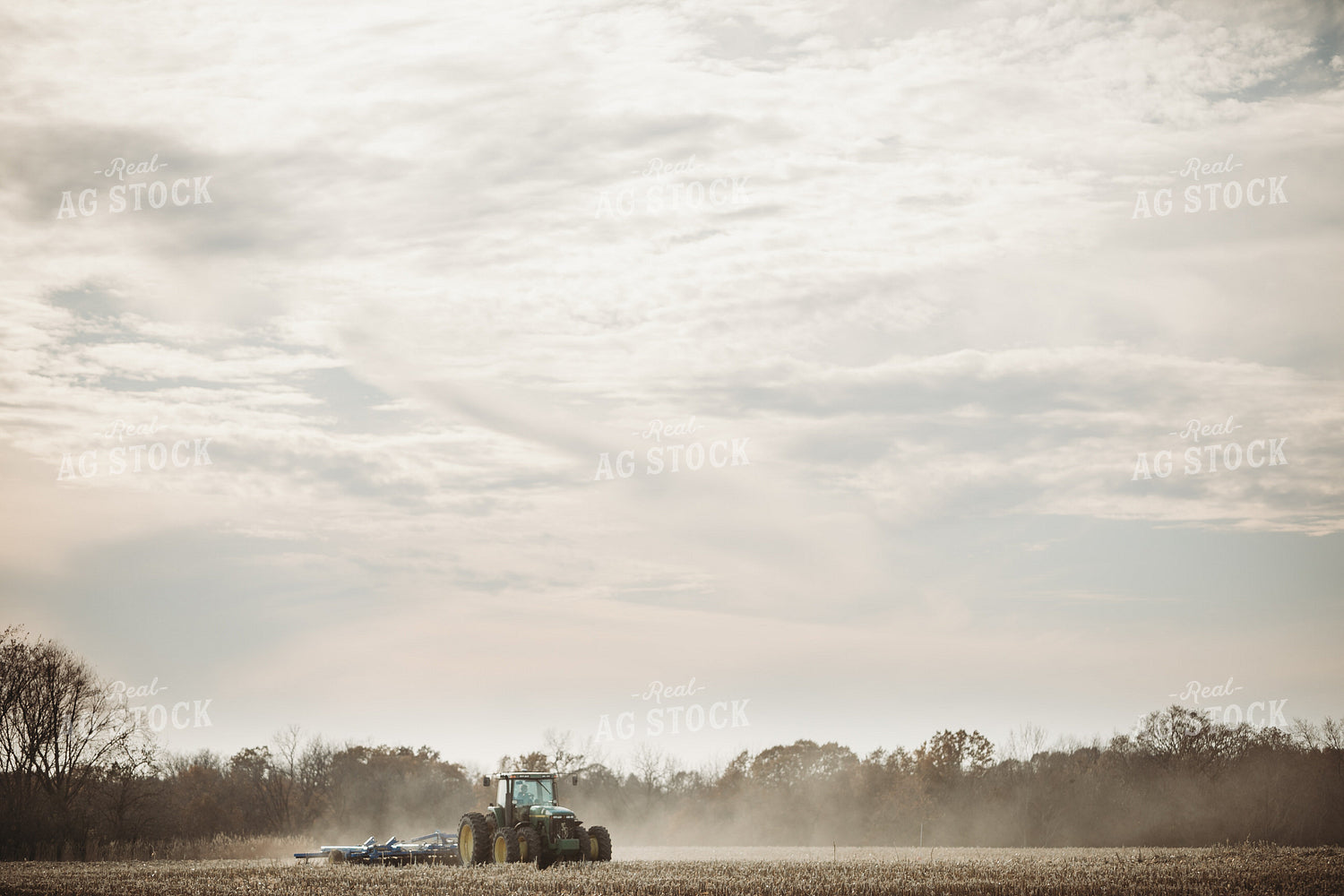 Tractor Disking Corn Field 3612