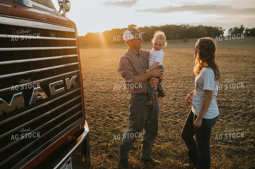 Young Farm Family During Soybean Harvest 4883