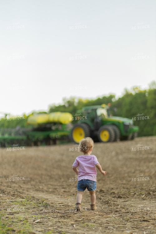 Farm Kid Walking to Planter 93255