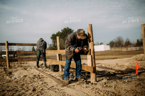 Farm Family Putting up Fence 169055