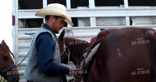 Rancher Saddling Horse 6520