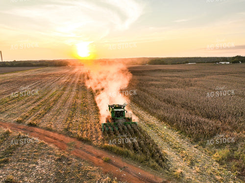 Aerial of Corn Harvest 128104