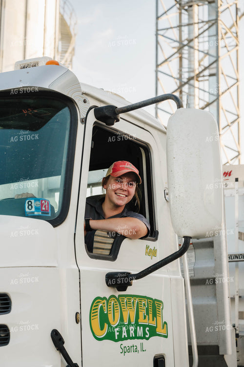 Female Farmer Driving Semi 115295