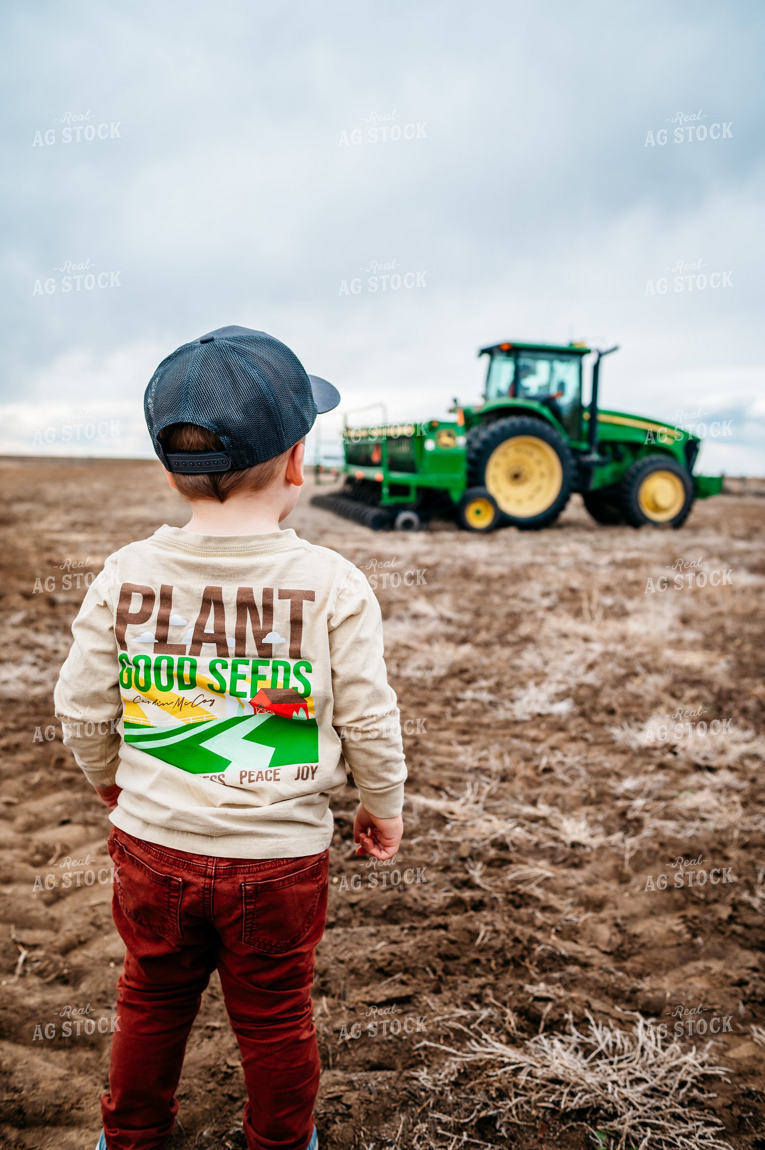 Farm Kid Standing in Field 56571