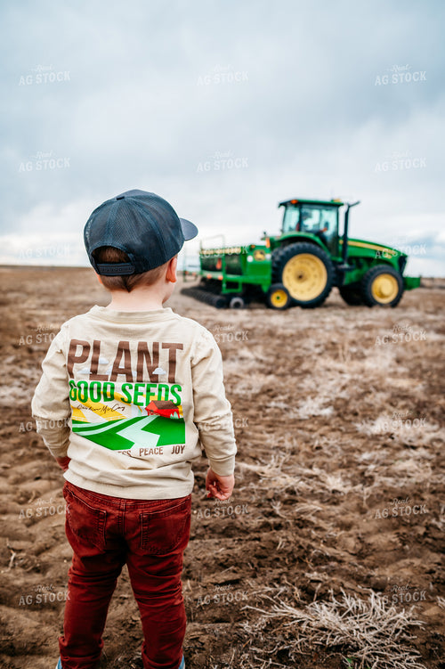 Farm Kid Standing in Field 56571