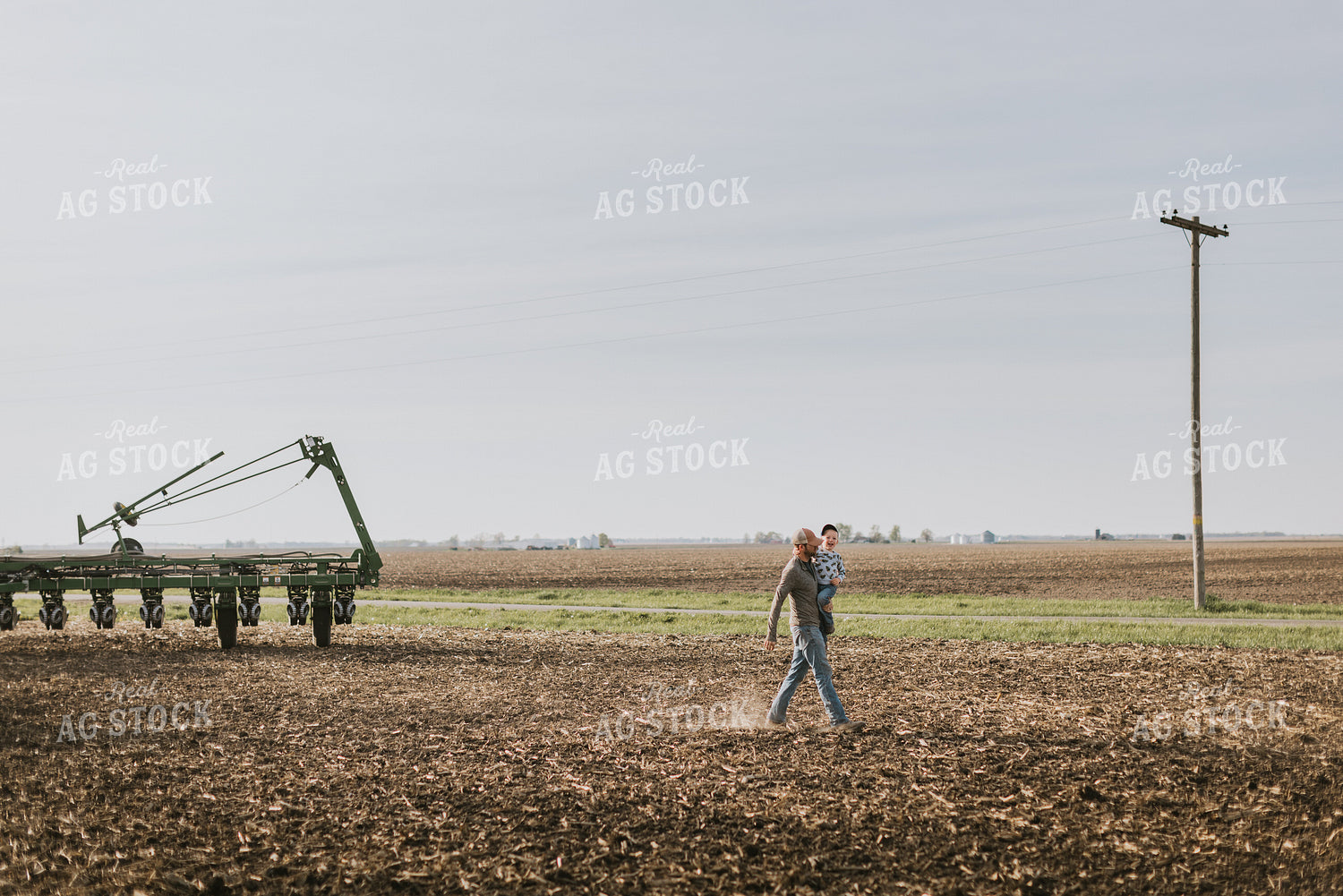 Farm Family in Field by Planter 8178