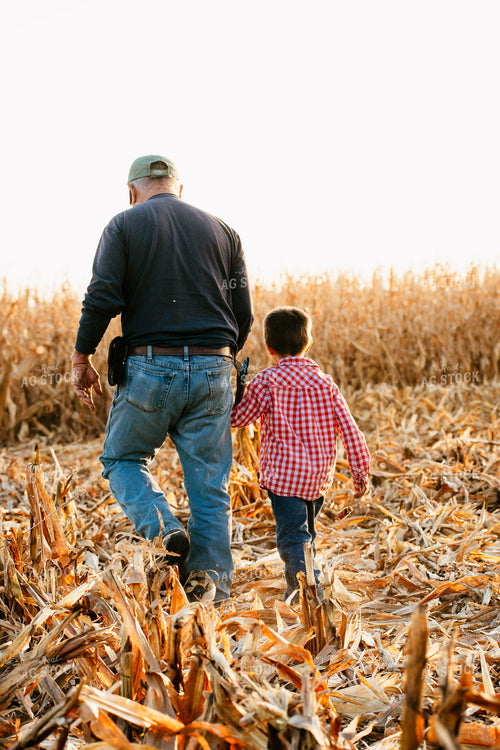 Farmer and Son in Corn Field 223019