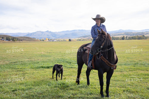 Female Rancher on Horseback 117103
